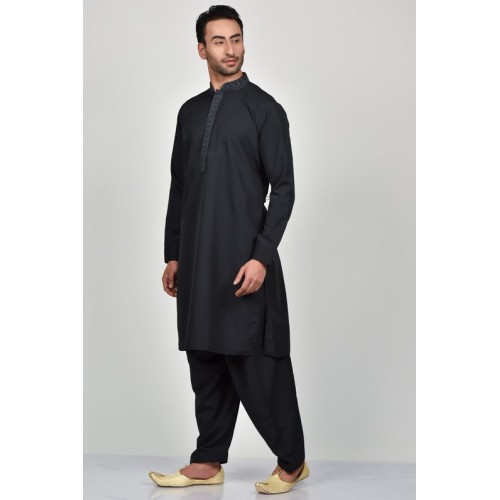 Black kurta shalwar clearance
